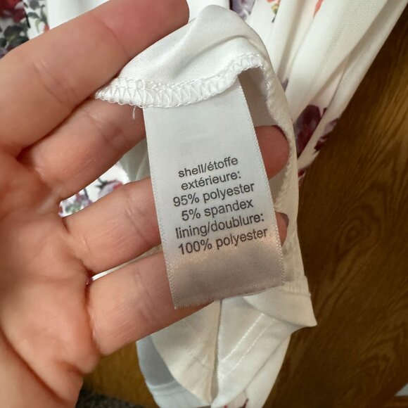 Maurices White Floral Ruched Sleeve Mini Dress Size XL - Picture 5 of 7